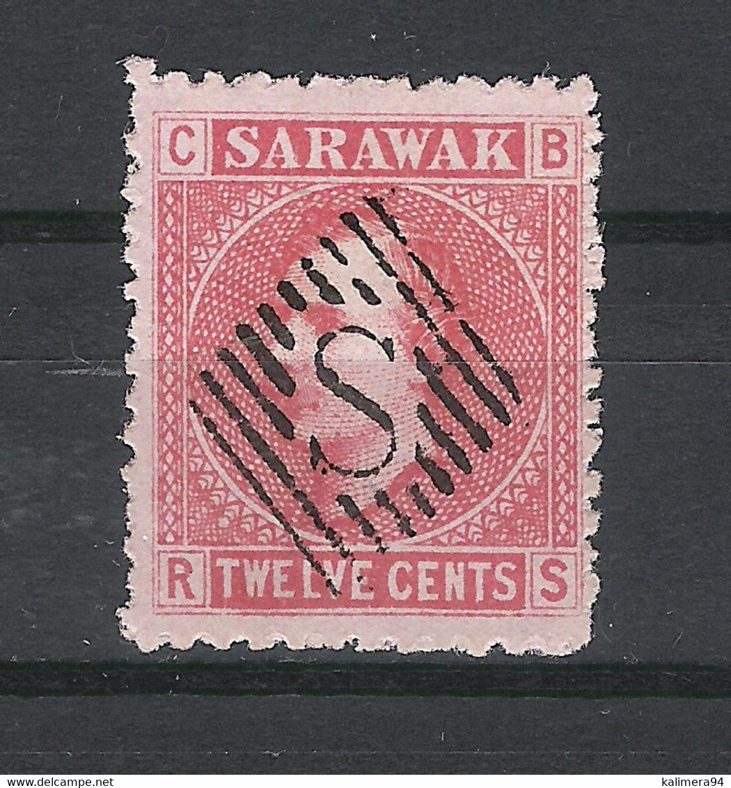 SARAWAK  ( MALAYSIA ) /  Y. & T.  N° 7  /   12 Cents Rouge CBRS  /  Beau Cachet "lettre S Dans Losange" - Sarawak (...-1963)