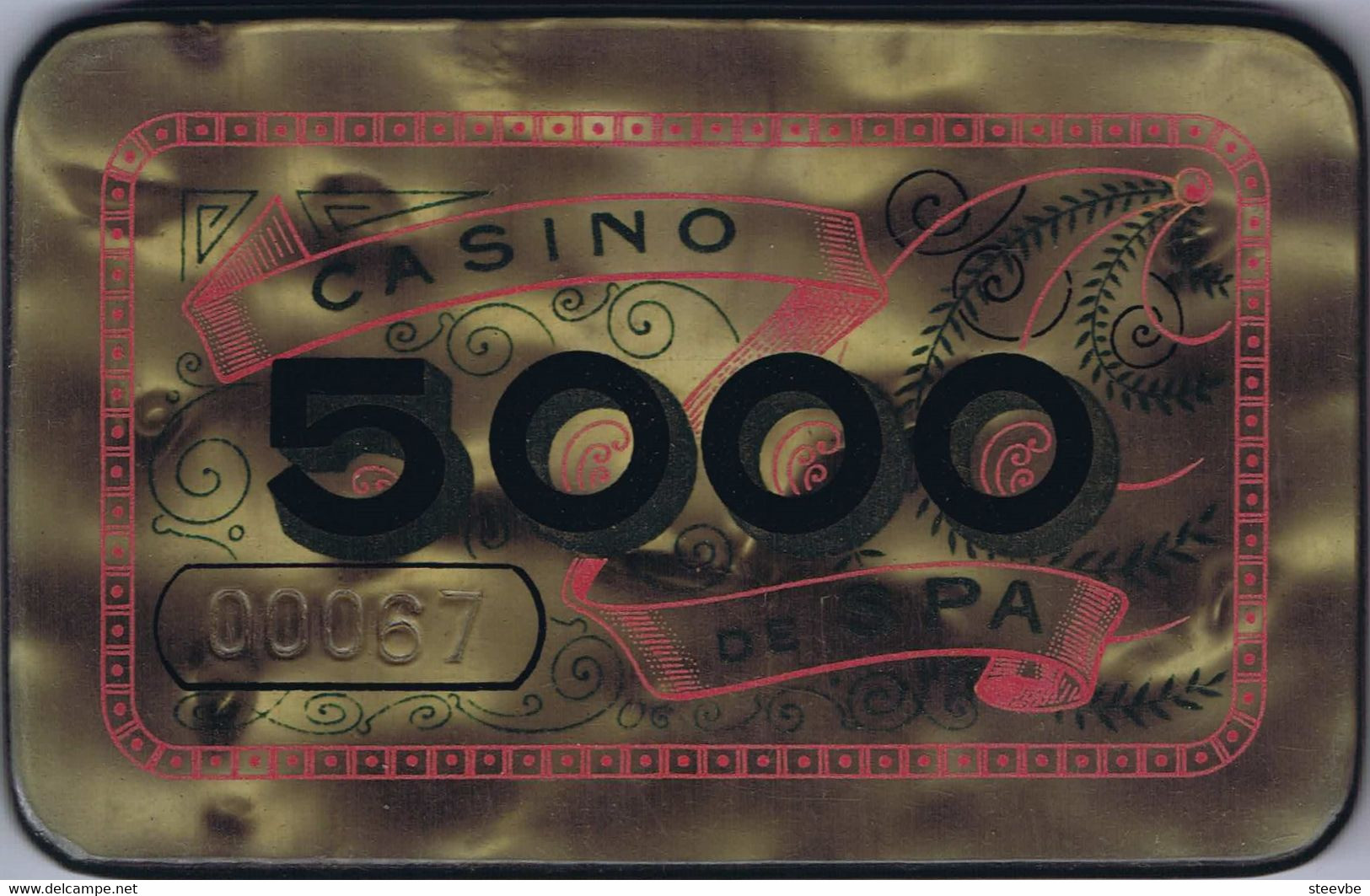 Spa Casino Plaque  5000 Casino De Spa Banderol Pink - Casino