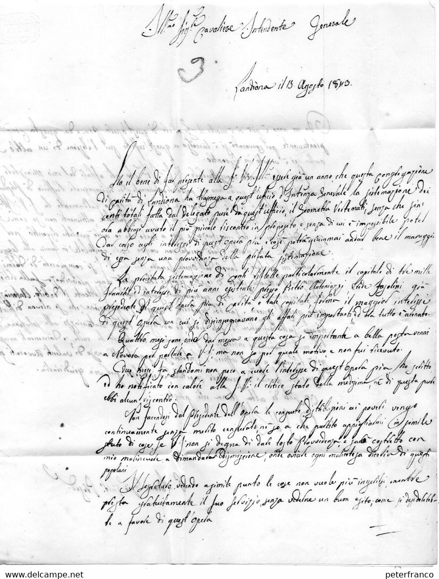 Cg8 - Lettera Da Landiana Per Novara 13/8/1840 - Annullo Di Carpignano E Romagnano In Transito - 1. ...-1850 Prephilately