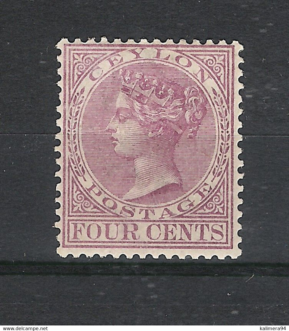 CEYLON  ( ÎLE DE CEYLAN ) /  Y. & T.  N° 50  /  4 Cents Violet - Ceylon (...-1947)