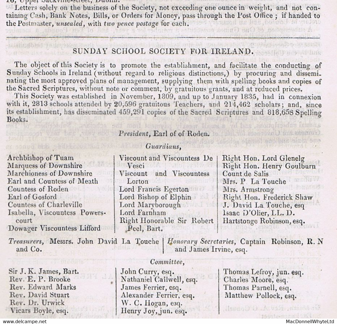 Ireland Limerick Charity 1834 Boxed 2-line PAID AT/LIMERICK On Wrapper To Dublin Prepaid Charity Rate "2d" - Prephilately