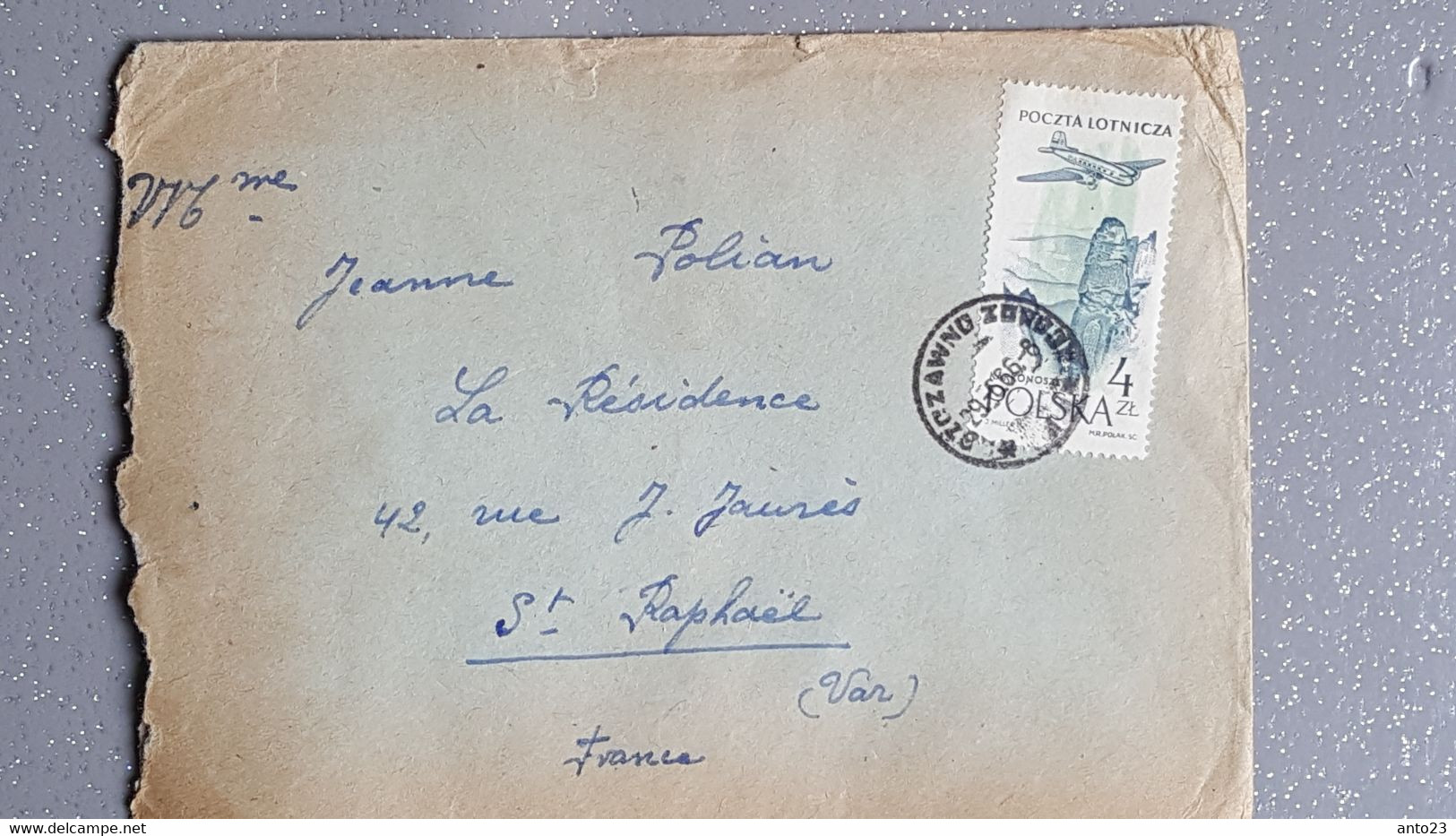 COVERS LETTRE PAR AVION POLOGNE POUR FRANCE AFF RECTO VERSO - Otros & Sin Clasificación