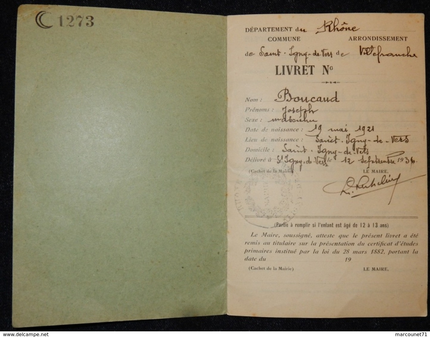 RARE ET ANCIEN DOCUMENT TRAVAIL DES ENFANTS DANS L'INDUSTRIE LIVRET 1936 TISSAGE INSPECTION CONDITION TRAVAIL - Décrets & Lois