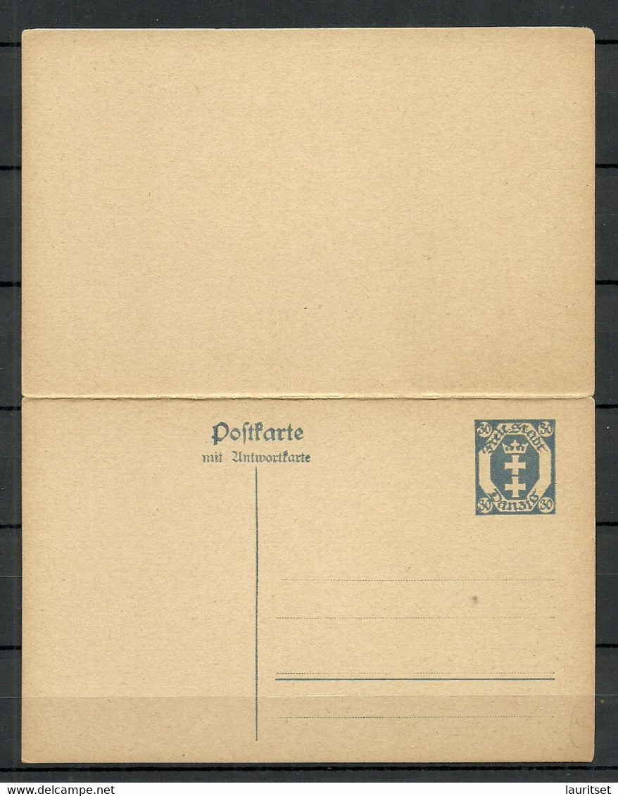 Germany Deutschland DANZIG Ca 1920 Ganzsache 30 Pf Stationery Mit Antwortteil Ungebraucht/sauber - Postal  Stationery