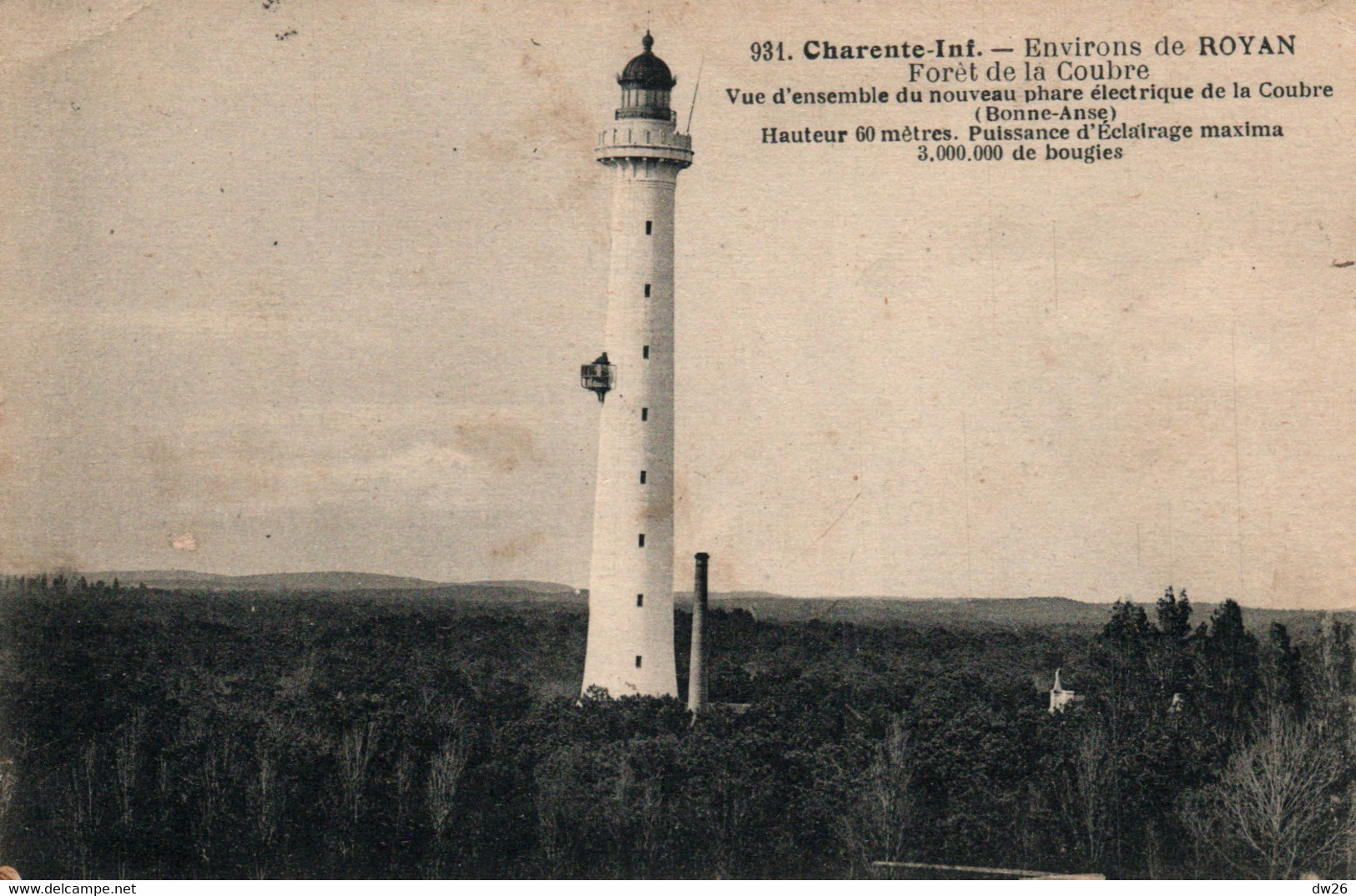 Environs De Royan (Charente-Inférieure) Forêt Et Nouveau Phare électrique De La Coubre - Carte Braun N° 931 - Lighthouses