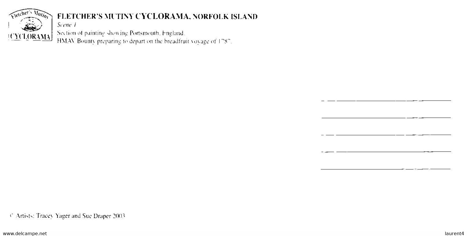 (HH 37) Norfolk Island (large Size) Fletcher's Mutiny Cyclorama (scene 1 & 2 From Set Of 6) - Norfolk Island