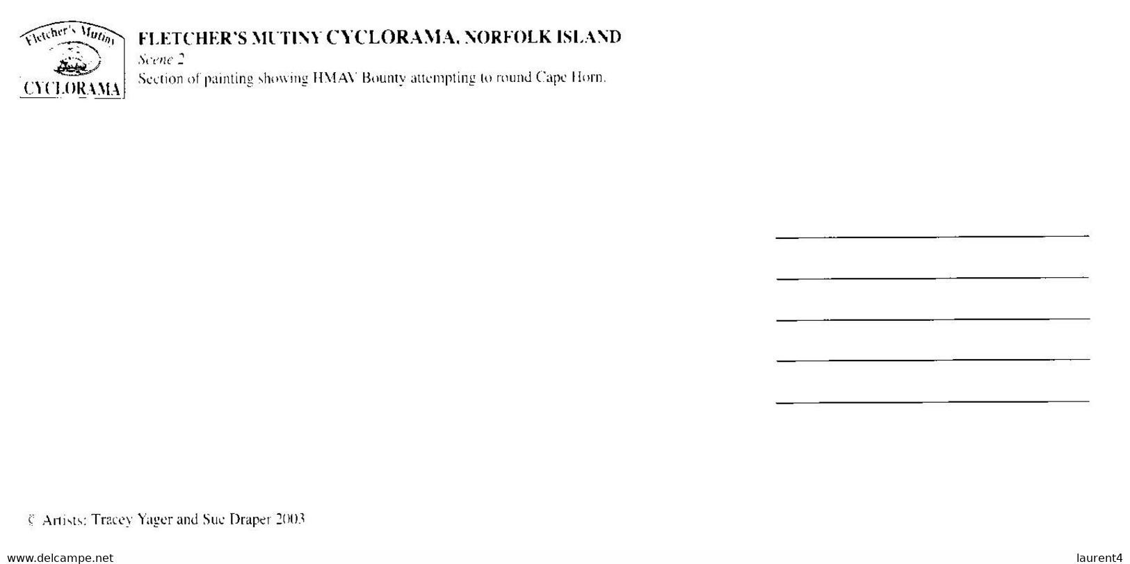 (HH 37) Norfolk Island (large Size) Fletcher's Mutiny Cyclorama (scene 1 & 2 From Set Of 6) - Norfolk Island