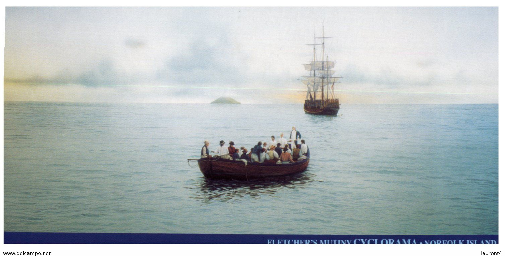 (HH 37) Norfolk Island (large Size) Fletcher's Mutiny Cyclorama (scene 3 & 4 From Set Of 6) - Norfolk Island