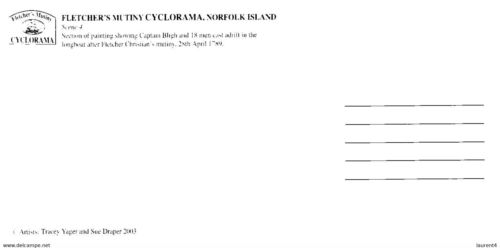 (HH 37) Norfolk Island (large Size) Fletcher's Mutiny Cyclorama (scene 3 & 4 From Set Of 6) - Norfolk Island