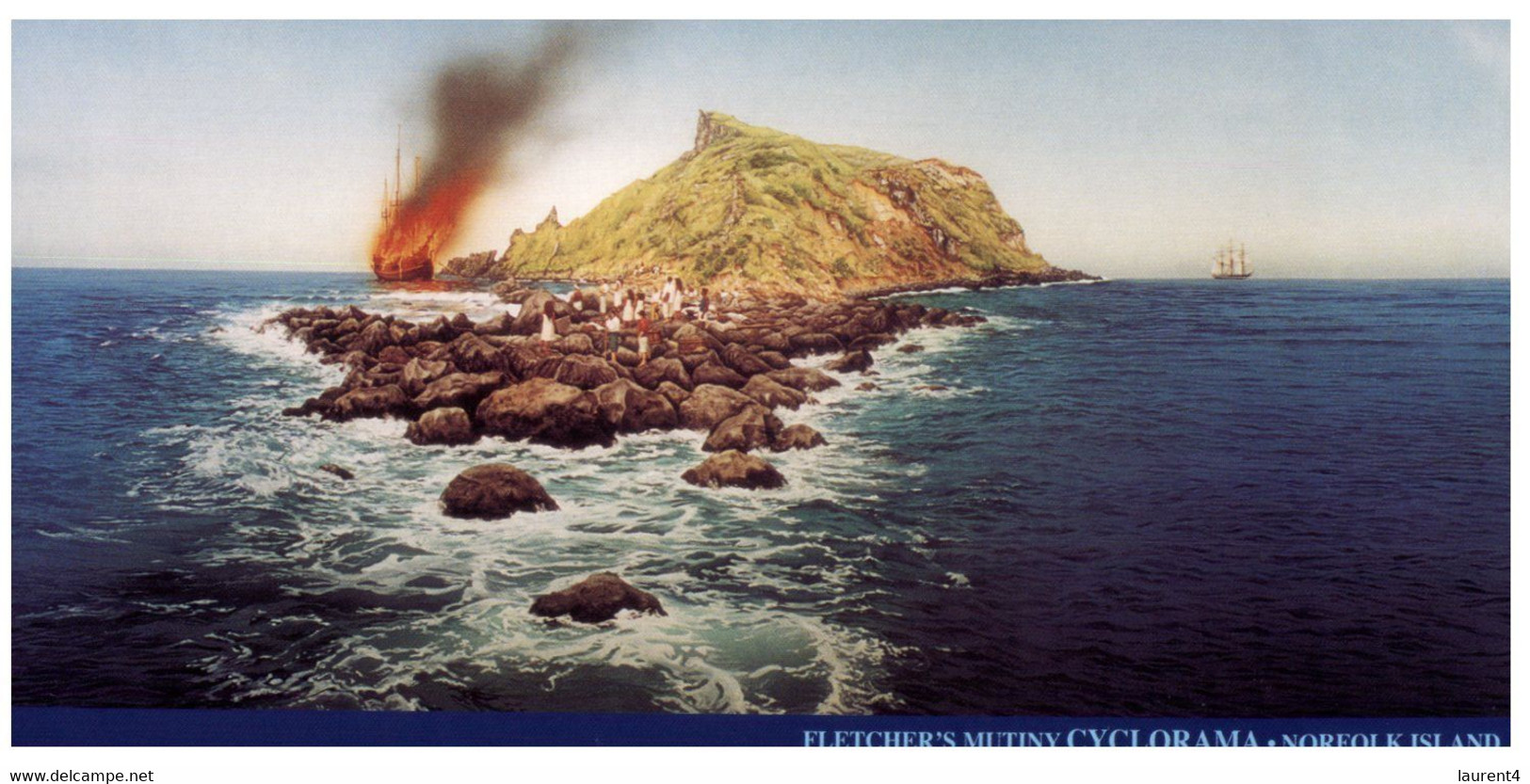 (HH 37) Norfolk Island (large Size) Fletcher's Mutiny Cyclorama (scene 5 & 6 From Set Of 6) - Norfolk Island