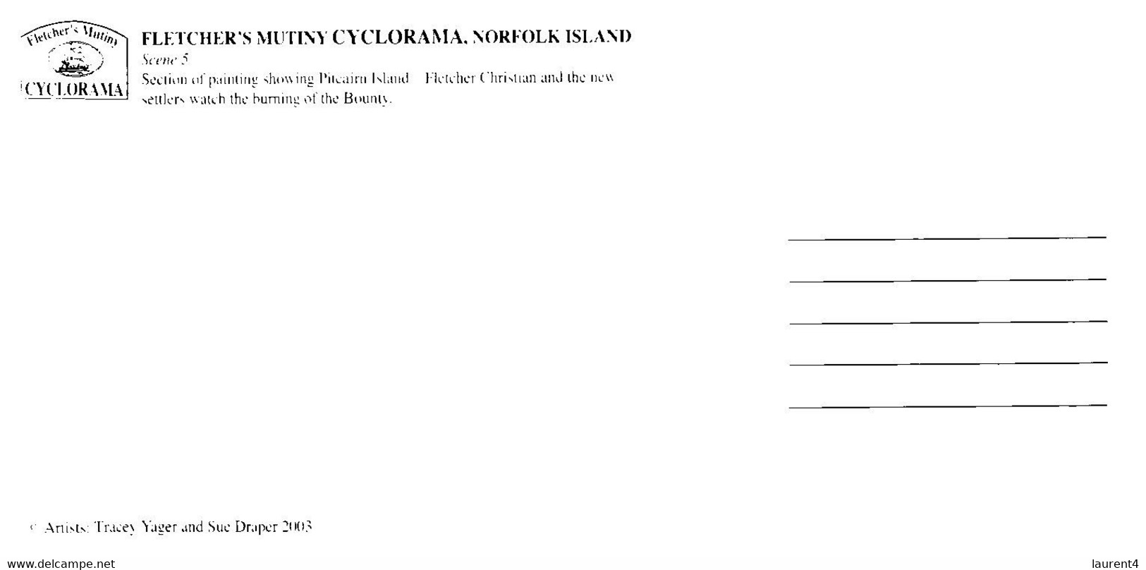 (HH 37) Norfolk Island (large Size) Fletcher's Mutiny Cyclorama (scene 5 & 6 From Set Of 6) - Norfolk Island