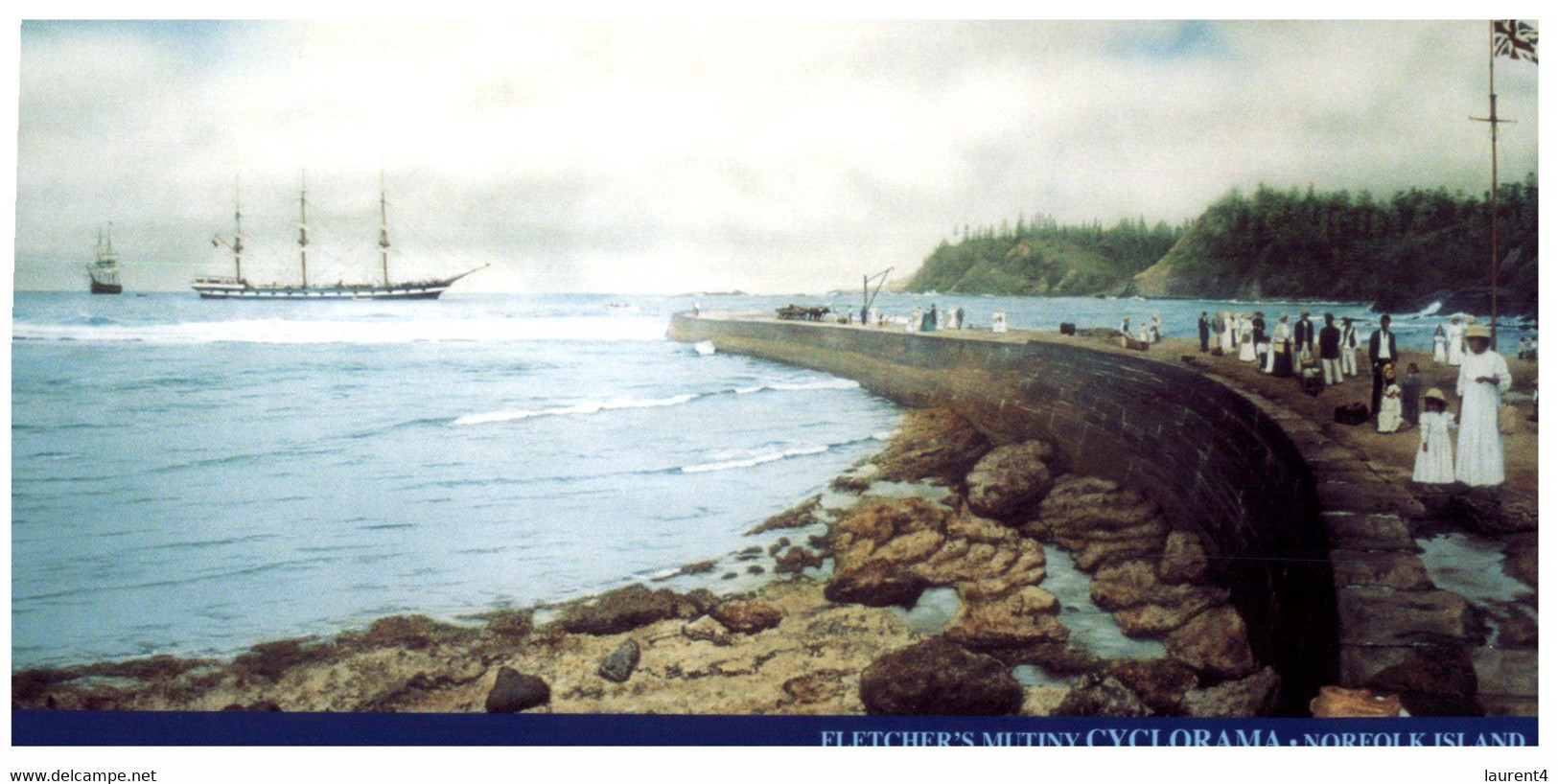 (HH 37) Norfolk Island (large Size) Fletcher's Mutiny Cyclorama (scene 5 & 6 From Set Of 6) - Norfolk Island