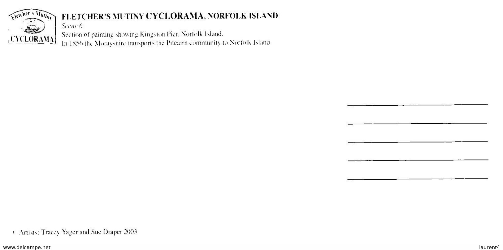 (HH 37) Norfolk Island (large Size) Fletcher's Mutiny Cyclorama (scene 5 & 6 From Set Of 6) - Norfolk Island