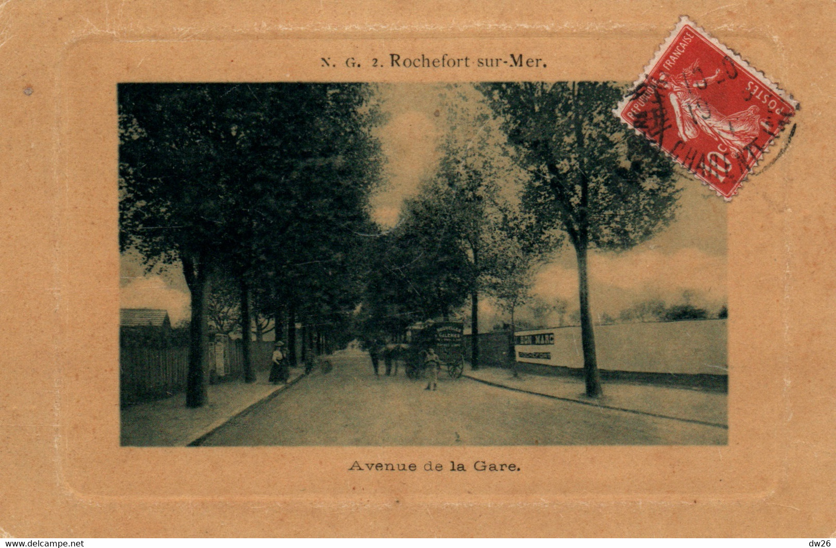 Rochefort-sur-Mer - Avenue De La Gare, Voiture à Cheval Nouvelles Galeries - Carte N.G. Vernie N° 2 - Phares