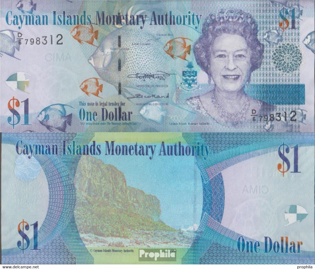 Kaimaninseln Pick-Nr: 38 D/ 6 Bankfrisch 2018 1 Dollar - Cayman Islands