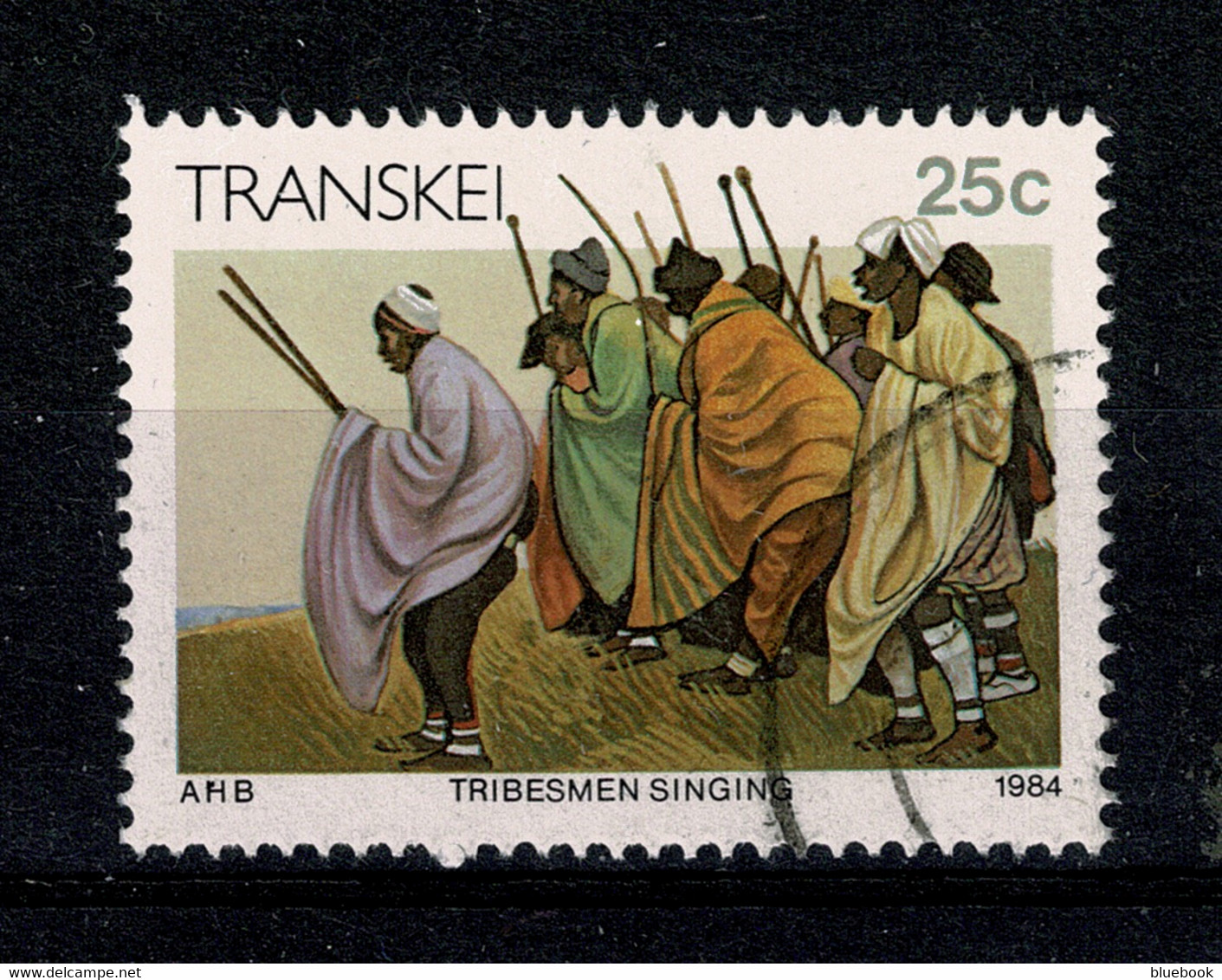 Ref 1463  - Transkei 1984 25c - Used Stamp SG 151 - Tribesmen Singing - Ethnic Theme - Transkei