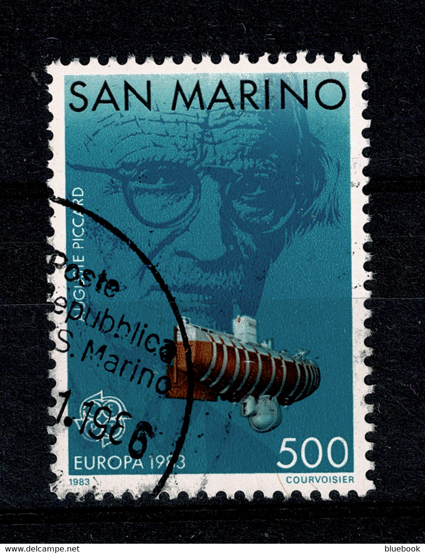 Ref 1463  - San Marino 1983 - Europa CEPT 500 Lire Stamp - Auguste Piccard & Sumarine Ship - Submarines