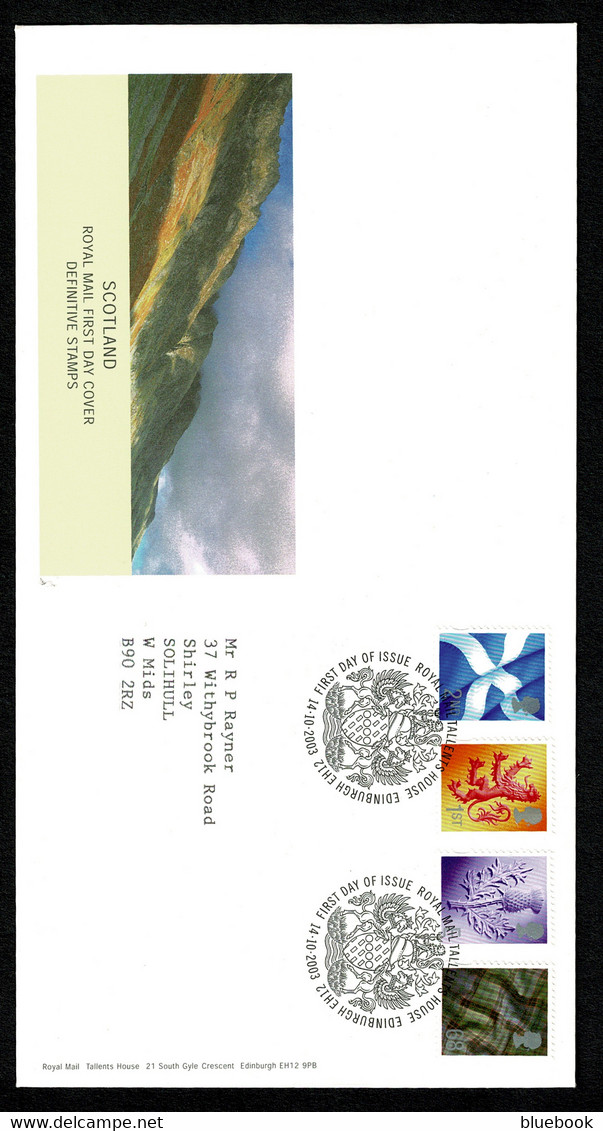 Ref 1464 - GB 2003 - First Day Cover FDC - Scotland Definitives 2nd Class - 68p - 2001-2010 Em. Décimales