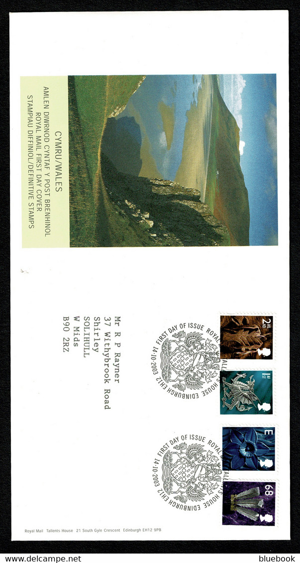 Ref 1464 - GB 2003 - First Day Cover FDC - Wales Definitives 2nd Class - 68p - 2001-2010 Decimal Issues