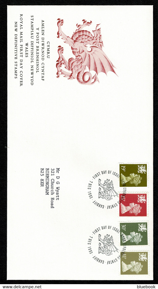 Ref 1464 - GB 1993 - First Day Cover FDC - Wales 19p - 41p Regional Definitives - 1991-2000 Decimal Issues