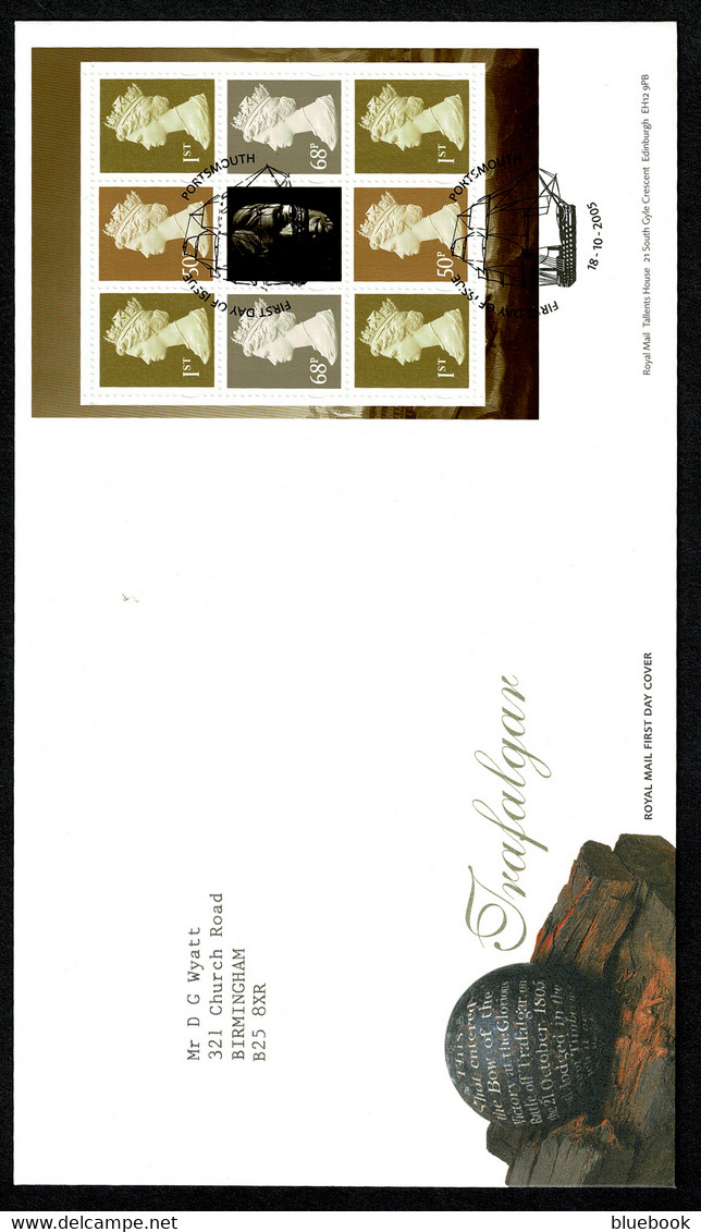 Ref 1464 - GB 2005 - First Day Cover FDC - Trafalgar Prestige Booklet Pane - 2001-2010 Em. Décimales