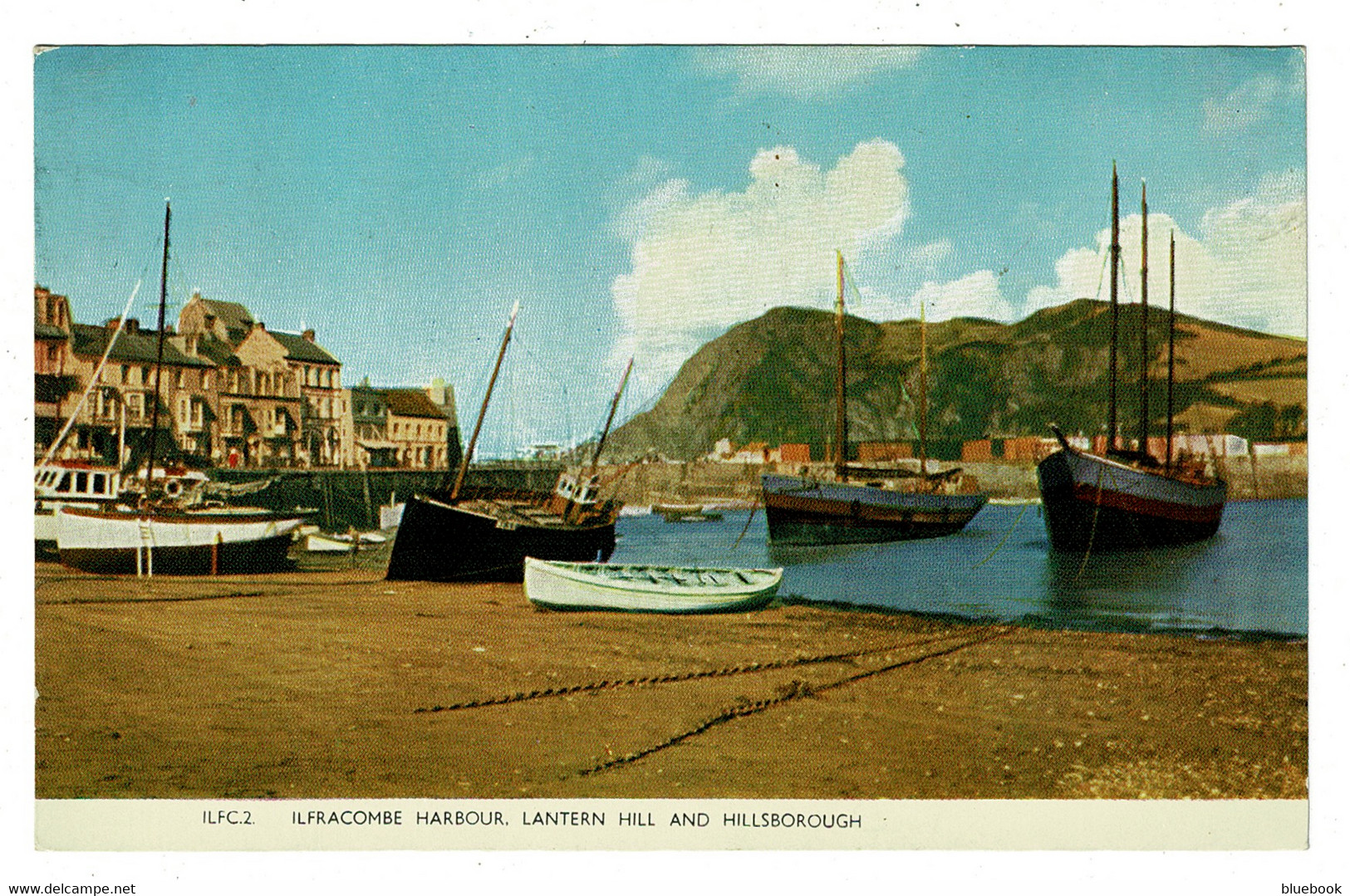 Ref 1465 - 1962 Postcard - Fishing Boats At Ilfracombe Harbour - Lantern Hill Devon - Ilfracombe