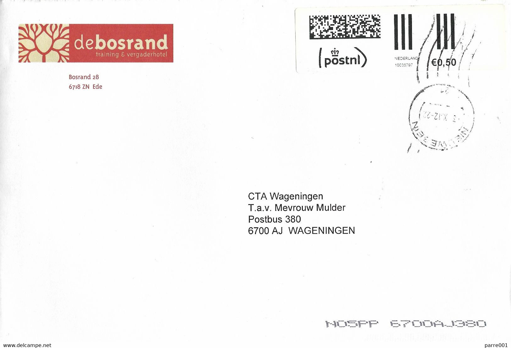 Nederland Netherlands 2012 Nieuwegein Meter Internet (PC) Stamps Frank Small Horizontal Digital Barcode PostNL EMA Cover - Maschinenstempel (EMA)
