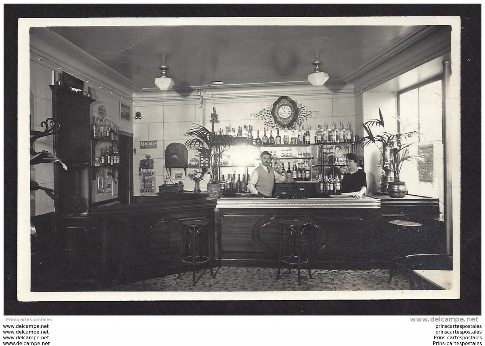 CPA 91 Gif Carte Photo Interieur De Café Avenue De La Gare - Gif Sur Yvette