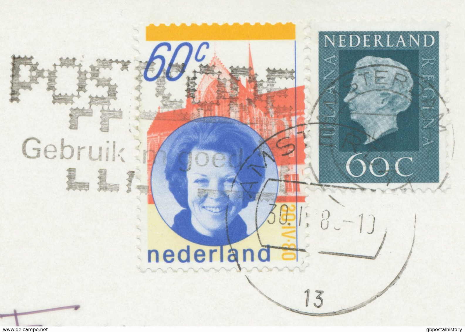 NIEDERLANDE 30.4.1980 Alte (Juliana) + Neue Königin (Beatrix) Zusammen Auf Kab.-Postkarte - Briefe U. Dokumente
