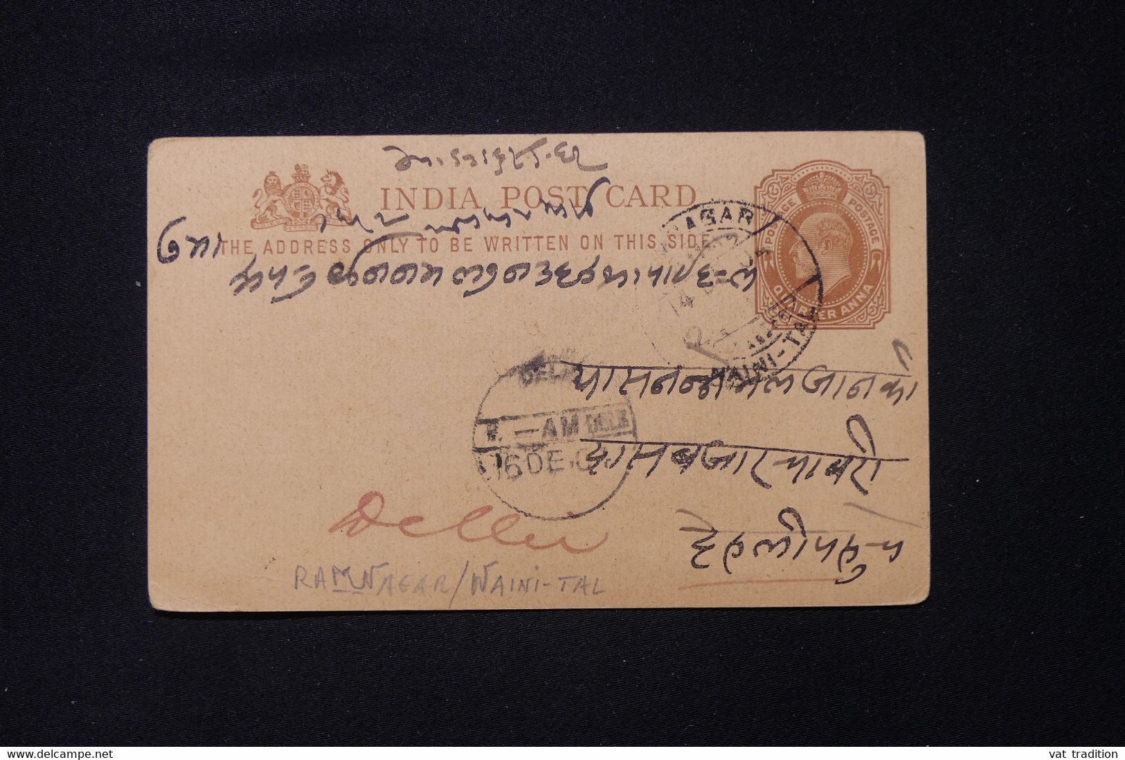 INDE ANGLAISE - Entier Postal De Maini Tal Pour Delhi 1904 - L 88330 - 1902-11 Roi Edouard VII