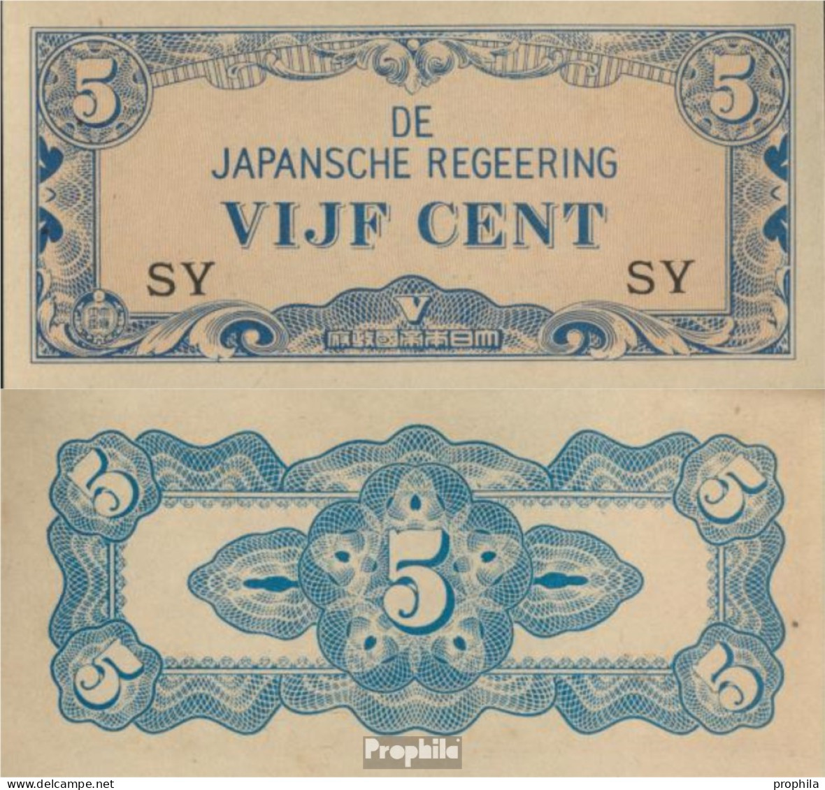 Niederländisch Ost-Indien Pick-Nr: 120b Bankfrisch 1942 5 Cent - Dutch East Indies