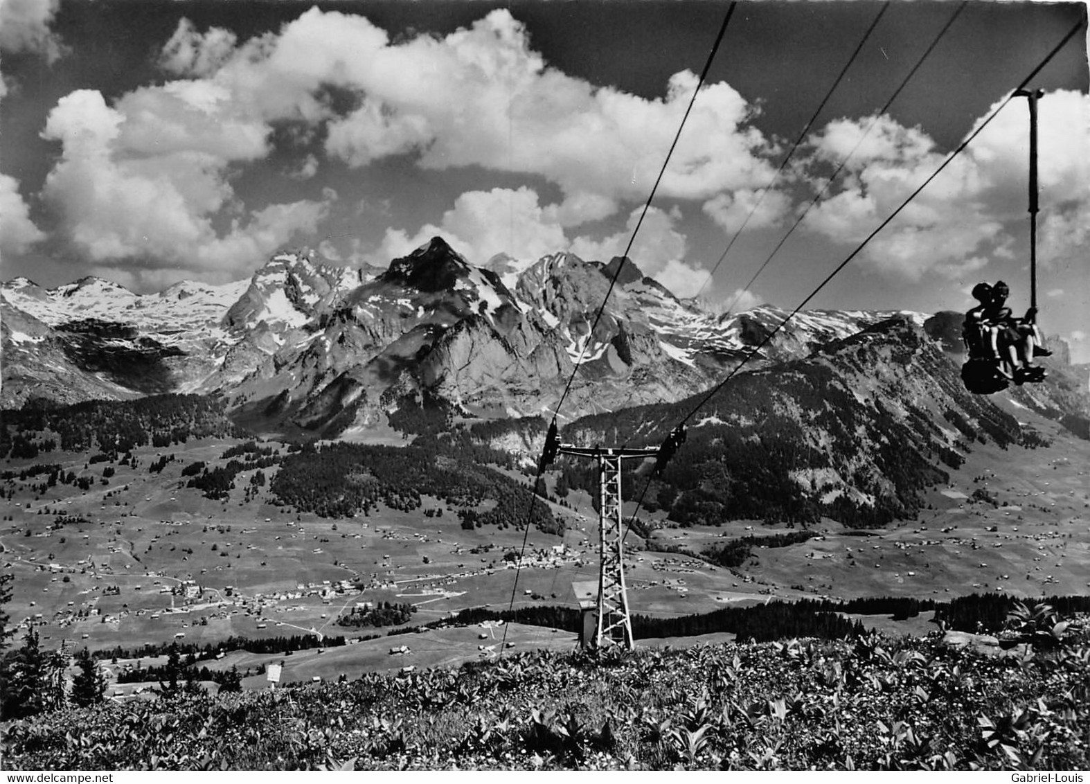 Wildhaus Sesselbahn Oberdorf - Gamsalp - Blick Zum Säntis Schafberg Moor   (15 X 10 Cm ) - Gams