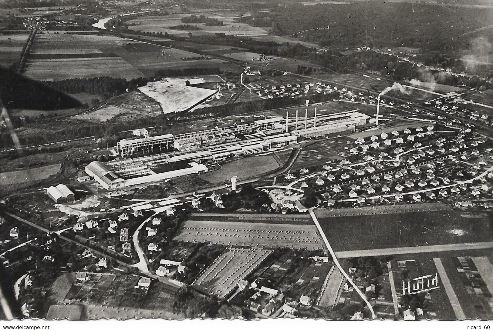 Cpsm Thourotte, Société Saint Gobain, Glacerie De Chantereine, Vue Générale Aérienne - Thourotte