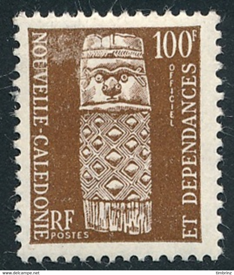 NOUV.-CALEDONIE 1959 - Yv. Service 12 *   Cote= 14,20 EUR - Totem 100f Brun  ..Réf.NCE25872 - Dienstzegels