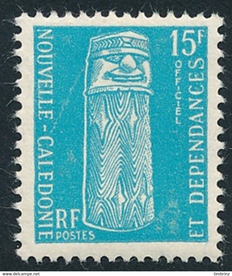 NOUV.-CALEDONIE 1959 - Yv. Service 8 *   Cote= 2,50 EUR - Totem 15f Bleu Clair  ..Réf.NCE25869 - Service
