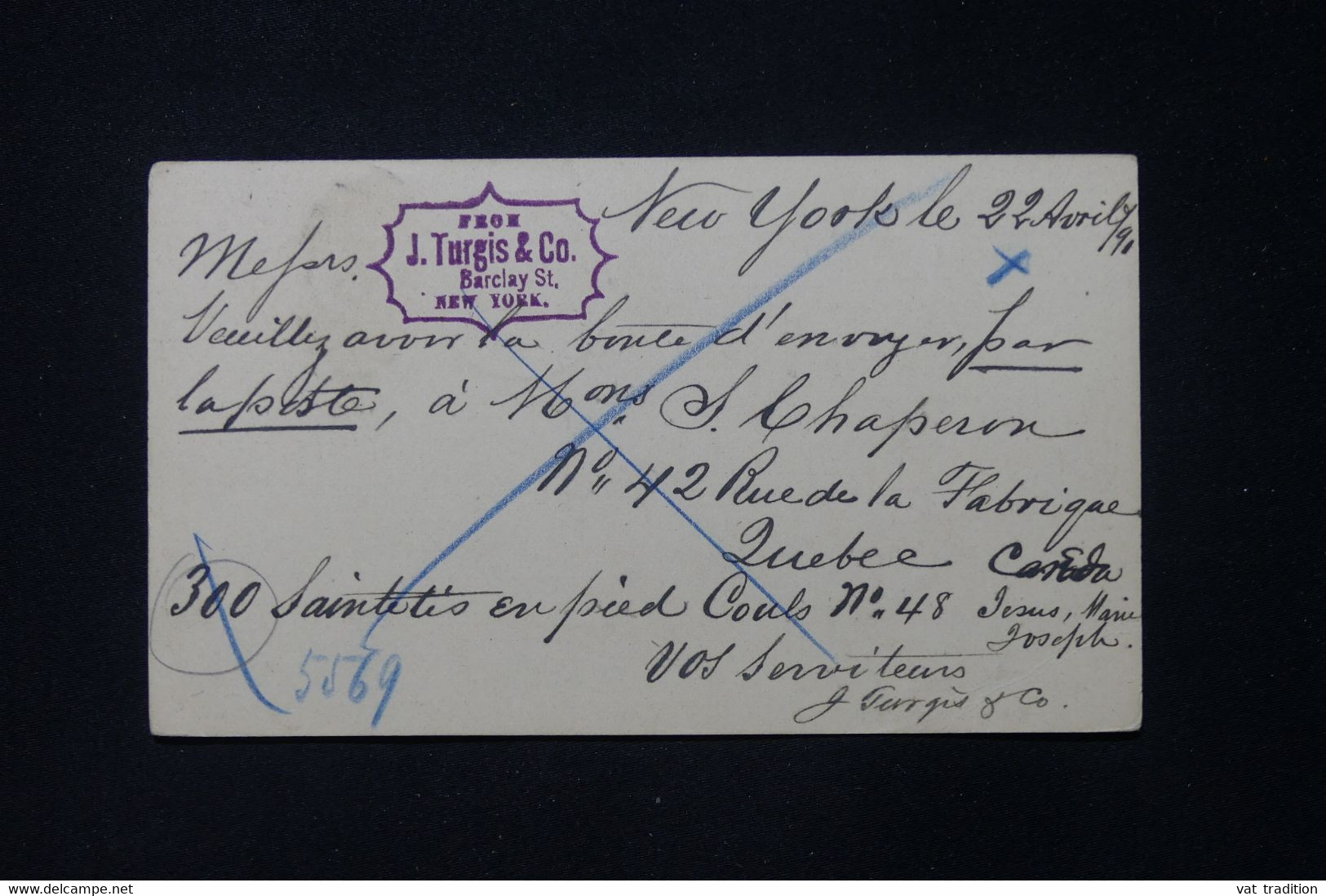 ETATS UNIS - Entier Postal De New York  Pour Paris En 1891 - L 88374 - ...-1900