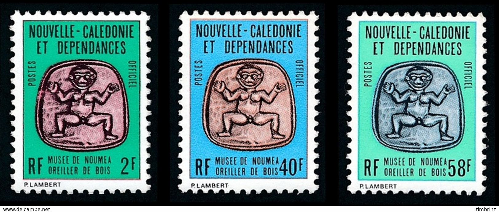 NOUV.-CALEDONIE 1986 - Yv. Service 38 39 Et 40 ** Cote= 4,00 EUR - Musée Nouméa. Oreiller Bois (3 Val) ..Réf.NCE25863 - Service