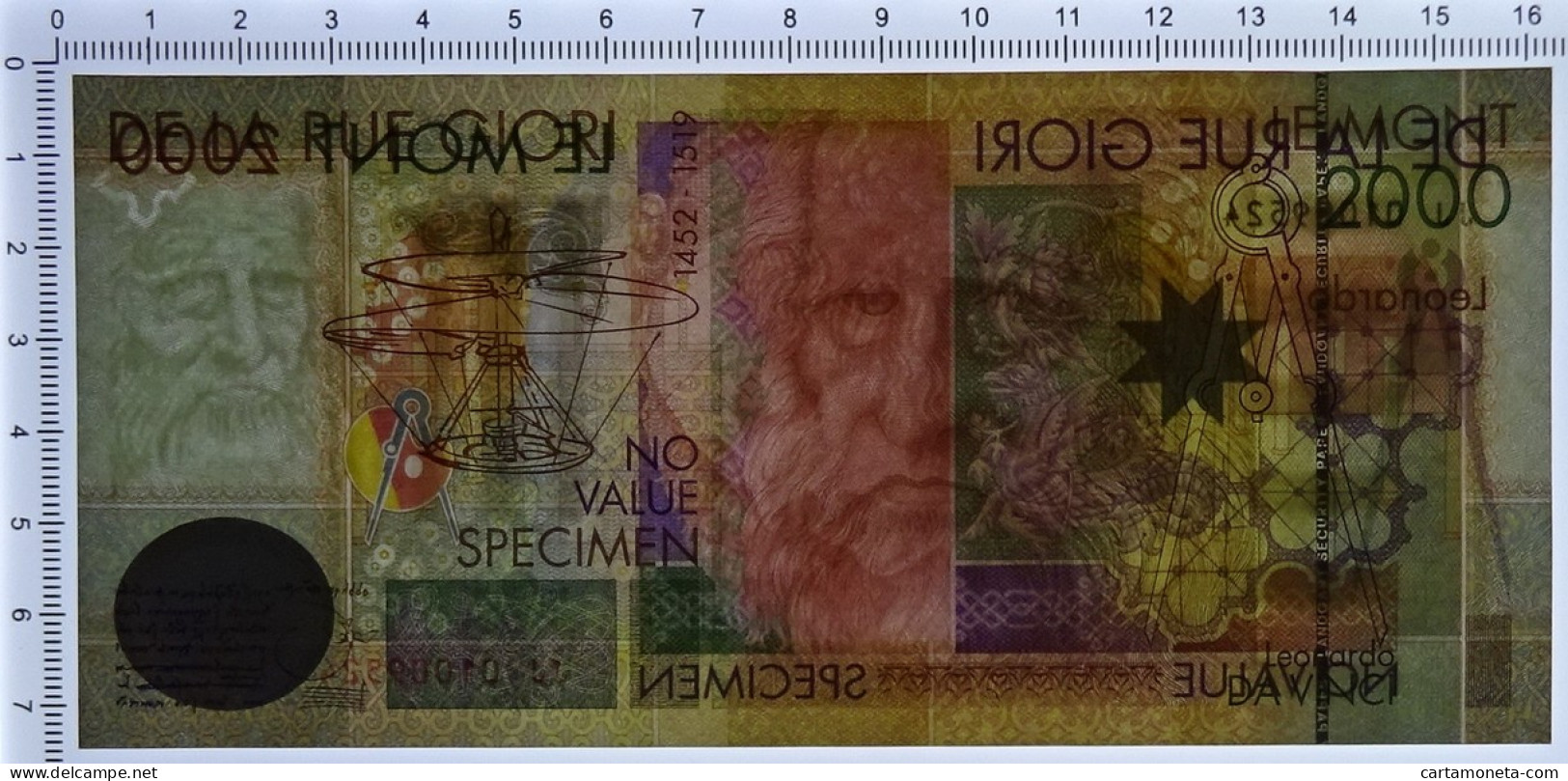 No VALUE CAMPIONE SPECIMEN DE LA RUE LEONARDO DA VINCI 2000 FDS - [ 7] Fautés & Variétés