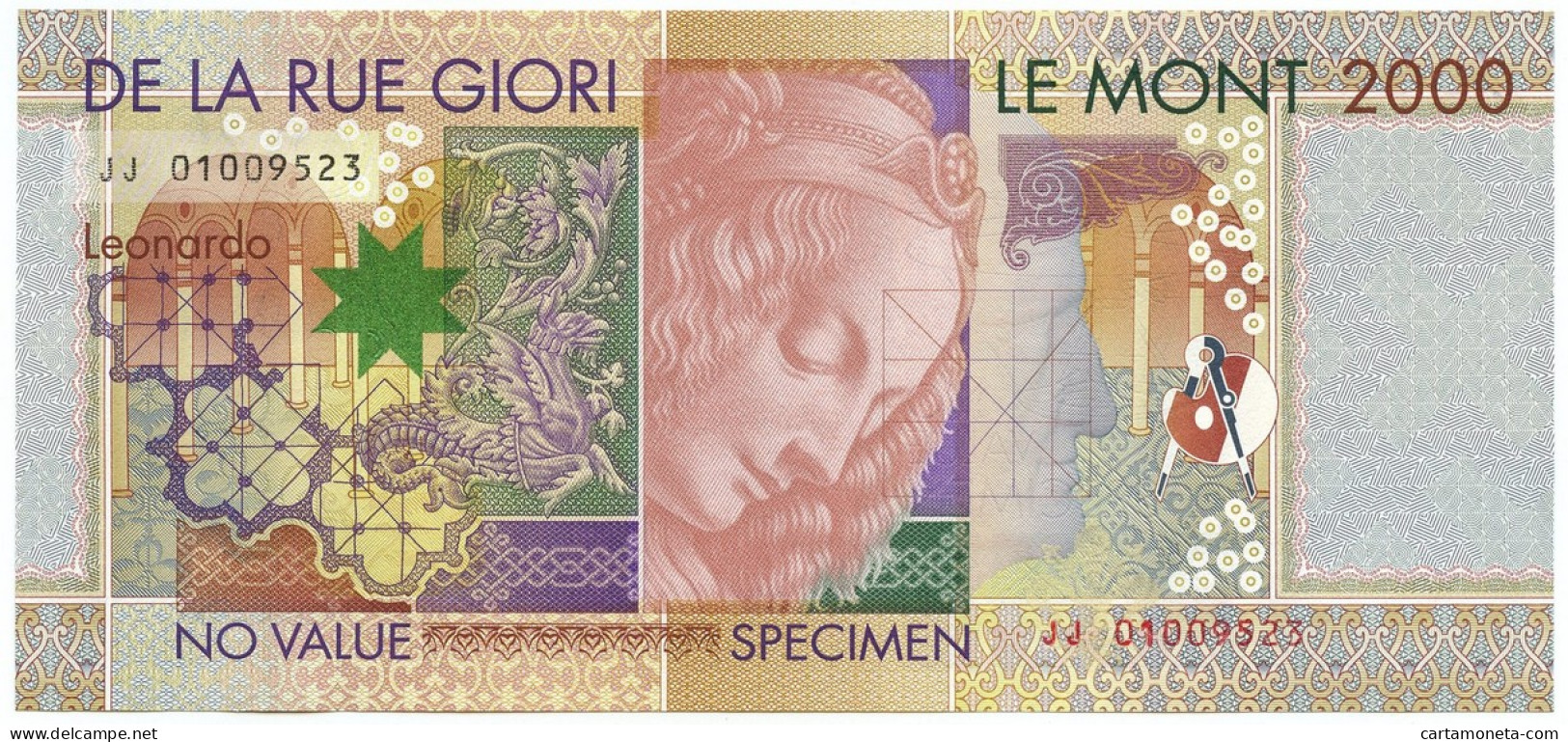 No VALUE CAMPIONE SPECIMEN DE LA RUE LEONARDO DA VINCI 2000 FDS - [ 7] Fouten & Varianten