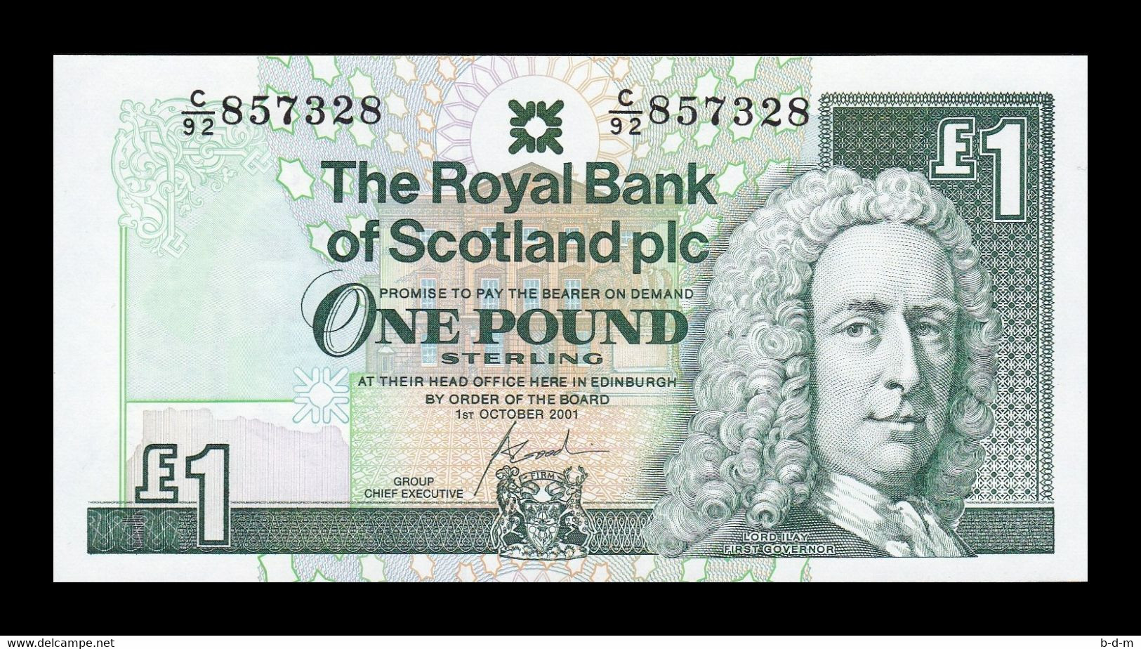 Escocia Scotland The Royal Bank 1 Pound Lord Ilay 2001 Pick 351e SC UNC - 1 Pond