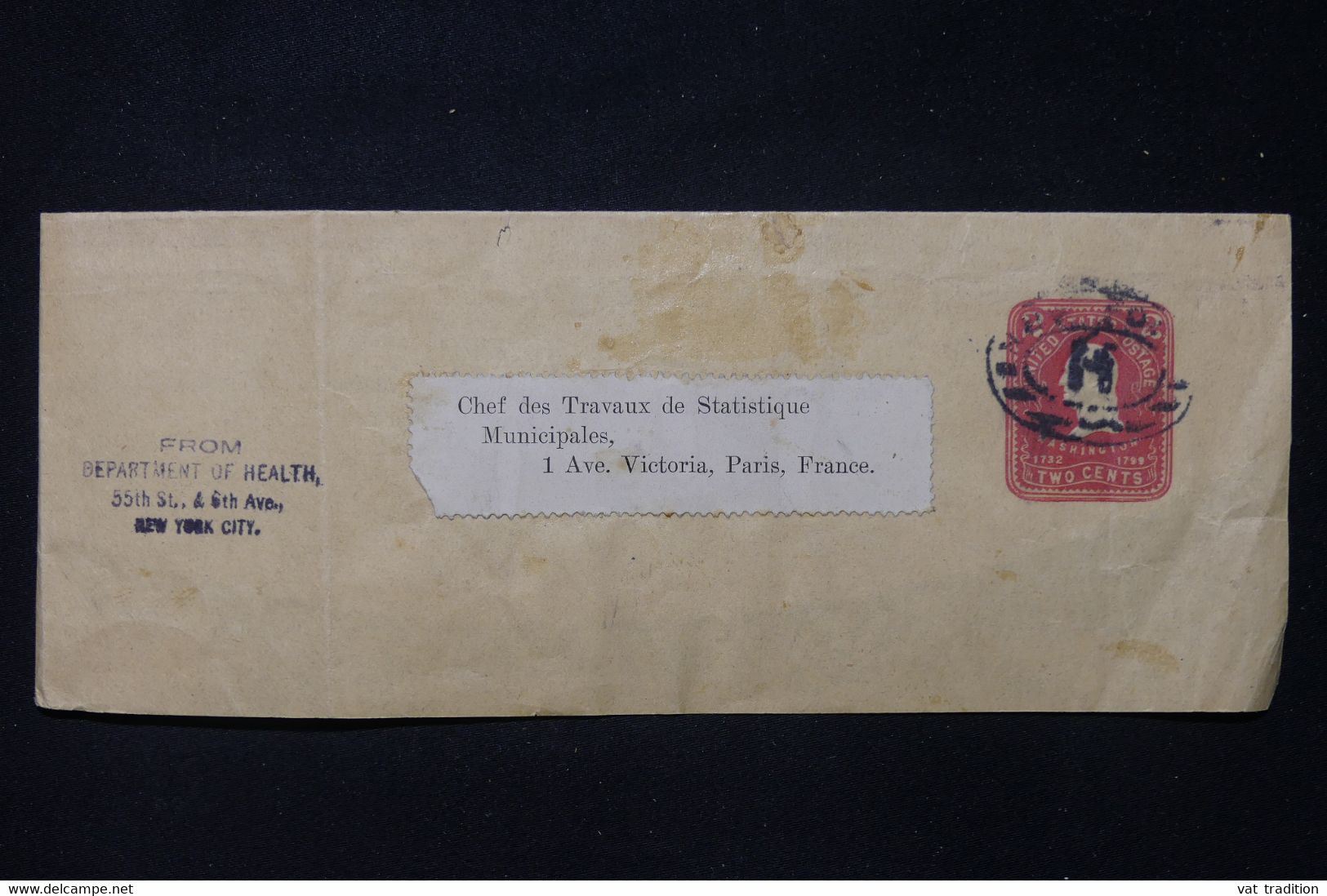 ETATS UNIS - Entier Postal ( Pour Imprimés ) Pour New York Pour Paris - L 88388 - ...-1900