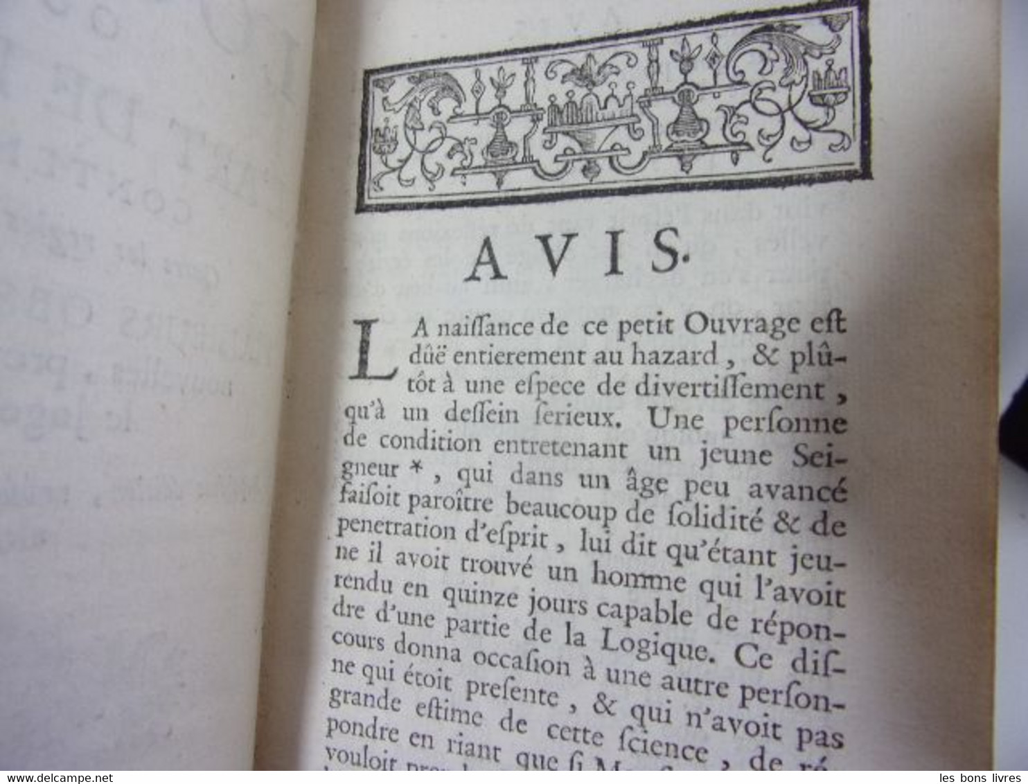 1738 Philosophie. Antoine Arnauld & Pierre Nicole. La Logique Ou L'Art De Penser - Tot De 18de Eeuw