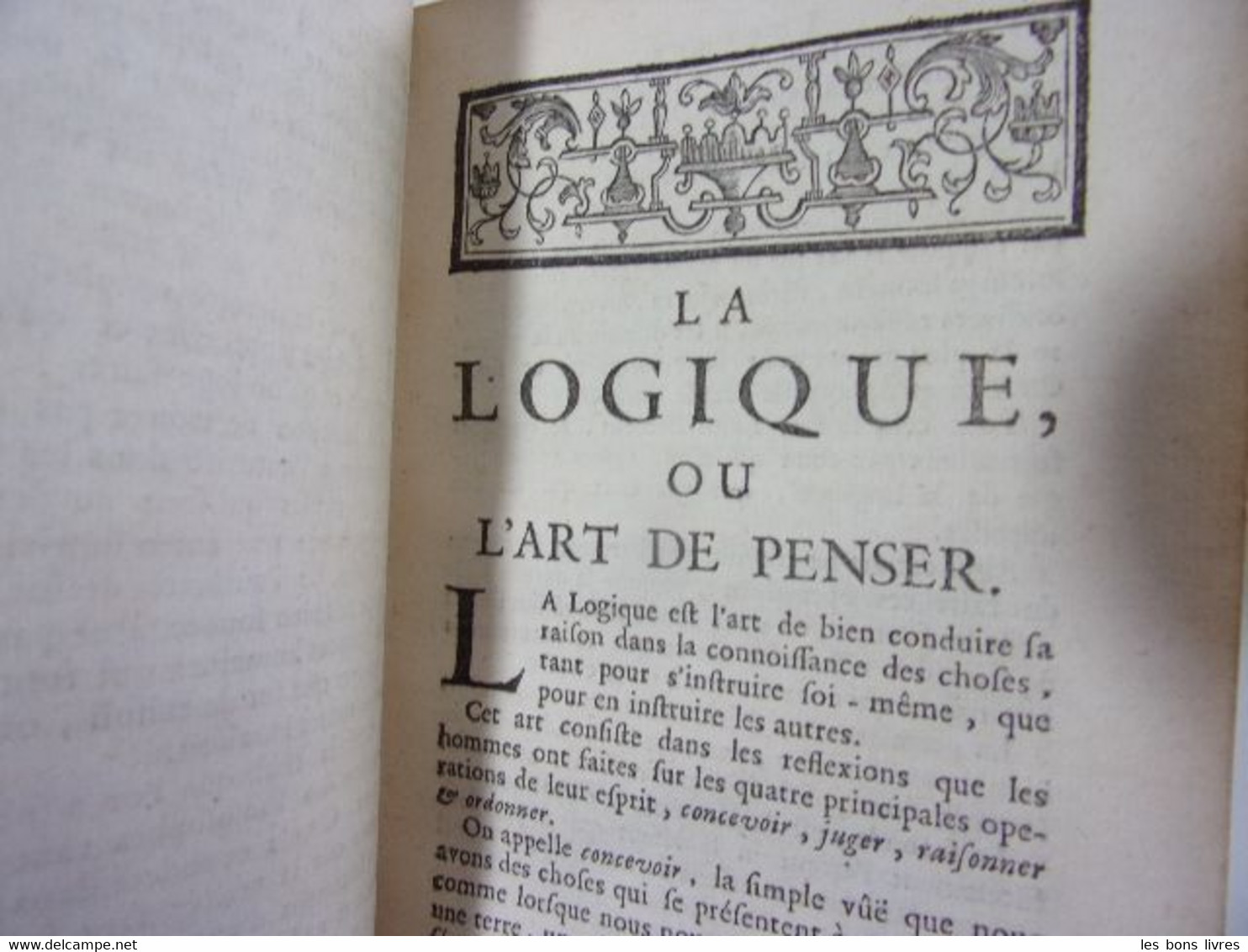 1738 Philosophie. Antoine Arnauld & Pierre Nicole. La Logique Ou L'Art De Penser - Tot De 18de Eeuw