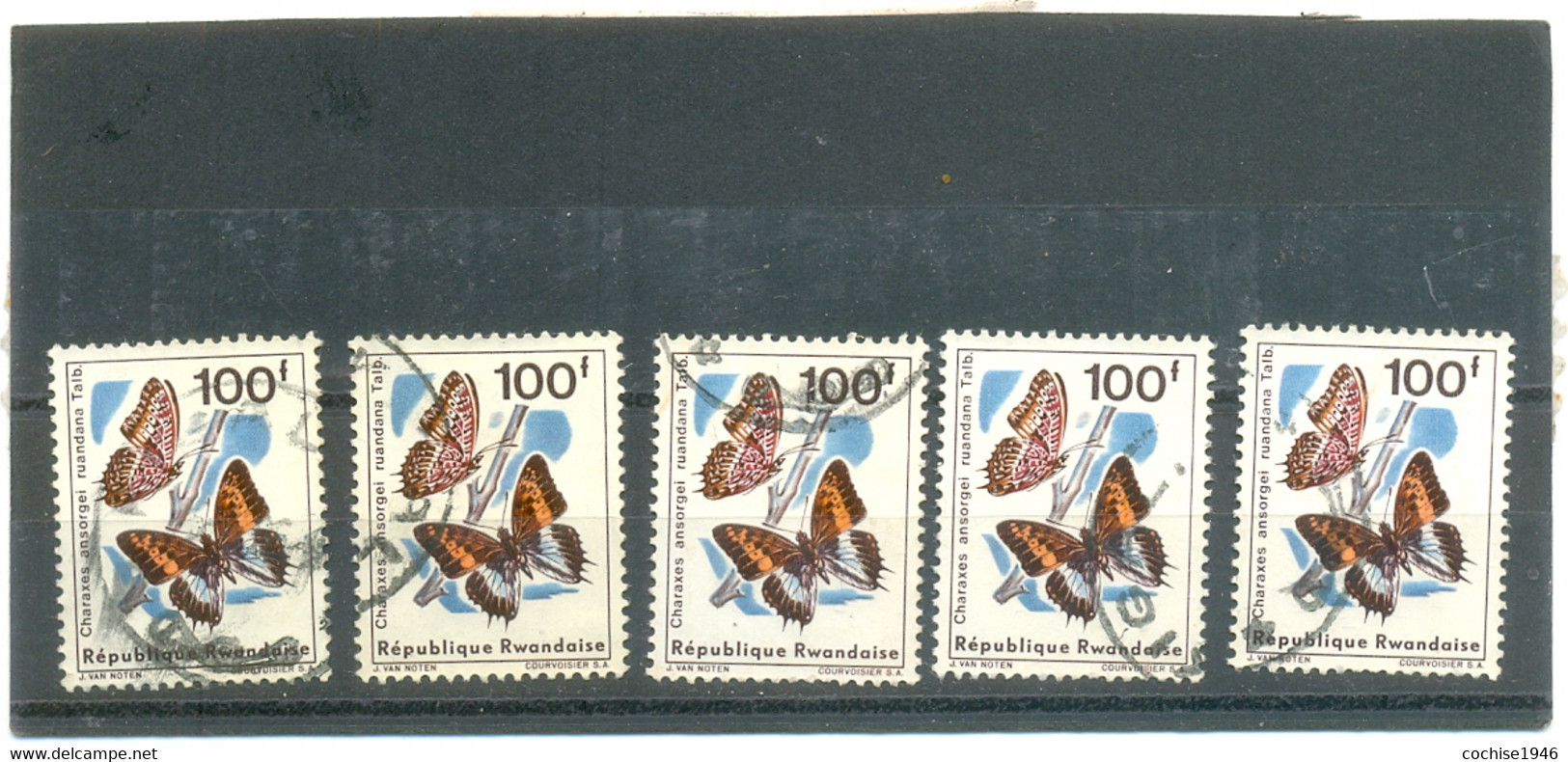 1966 RWANDA Y & T N° 143 ( O )  Les 5 Timbres - Used Stamps