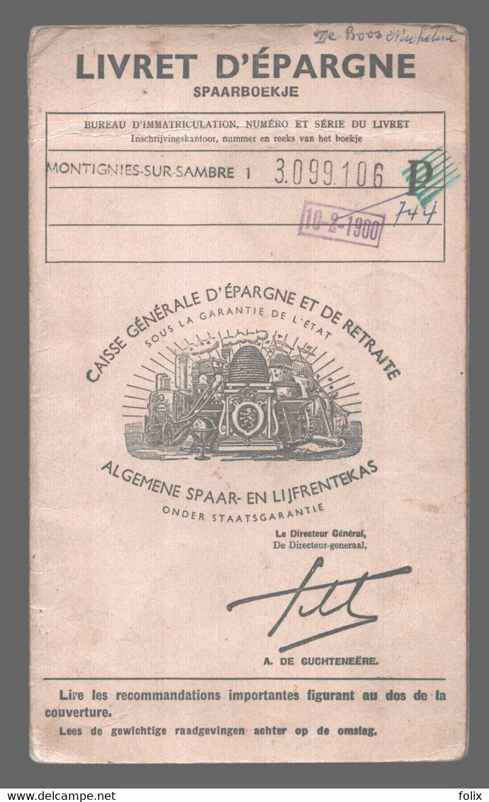 Spaarboekje / Livret D'épargne ASLK Montignies-sur-Sambre 1959-1963 - Banque & Assurance