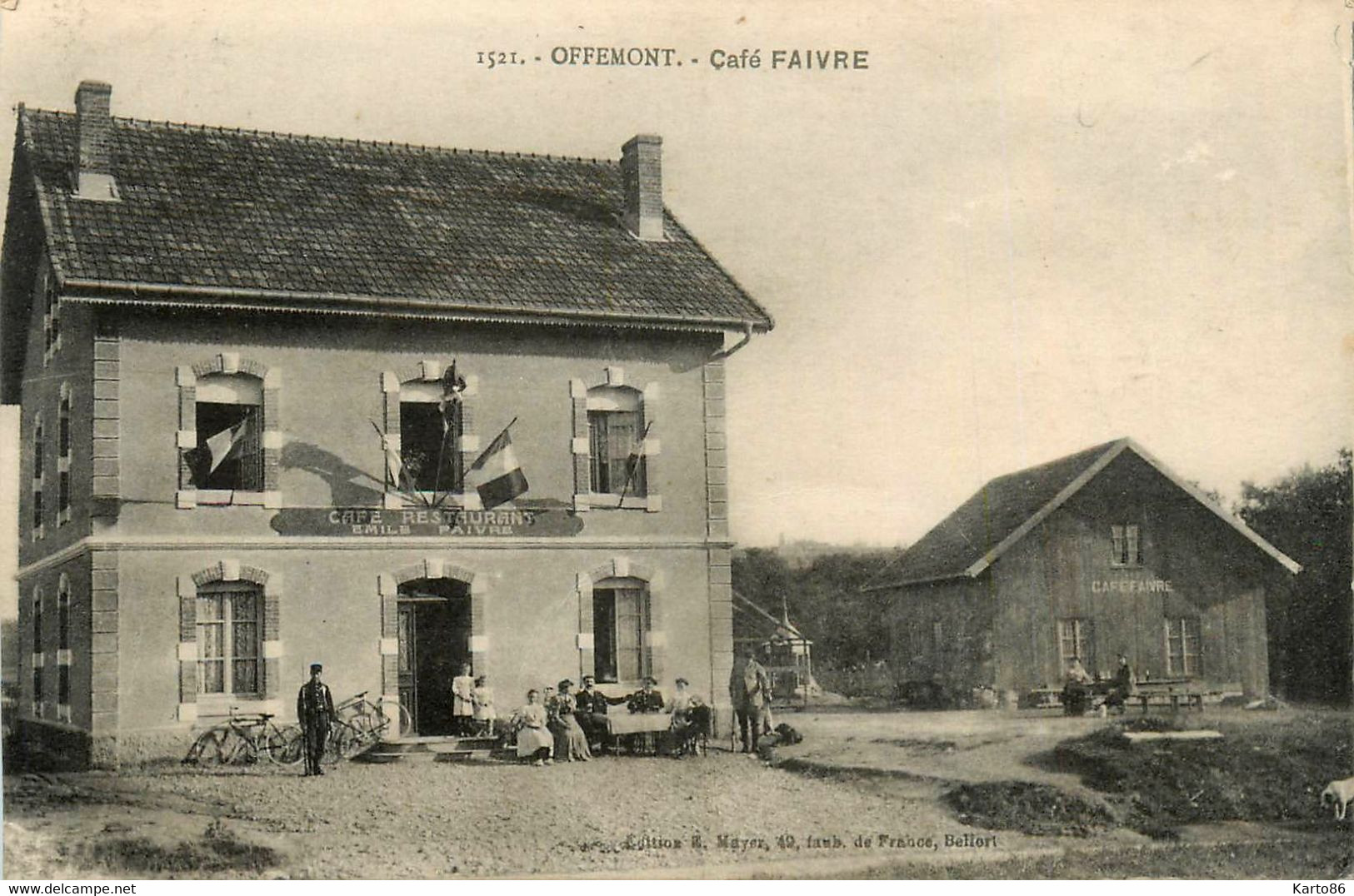 Offemont * Dévanture Café Restaurant Emile FAIVRE * établissement Auberge - Offemont