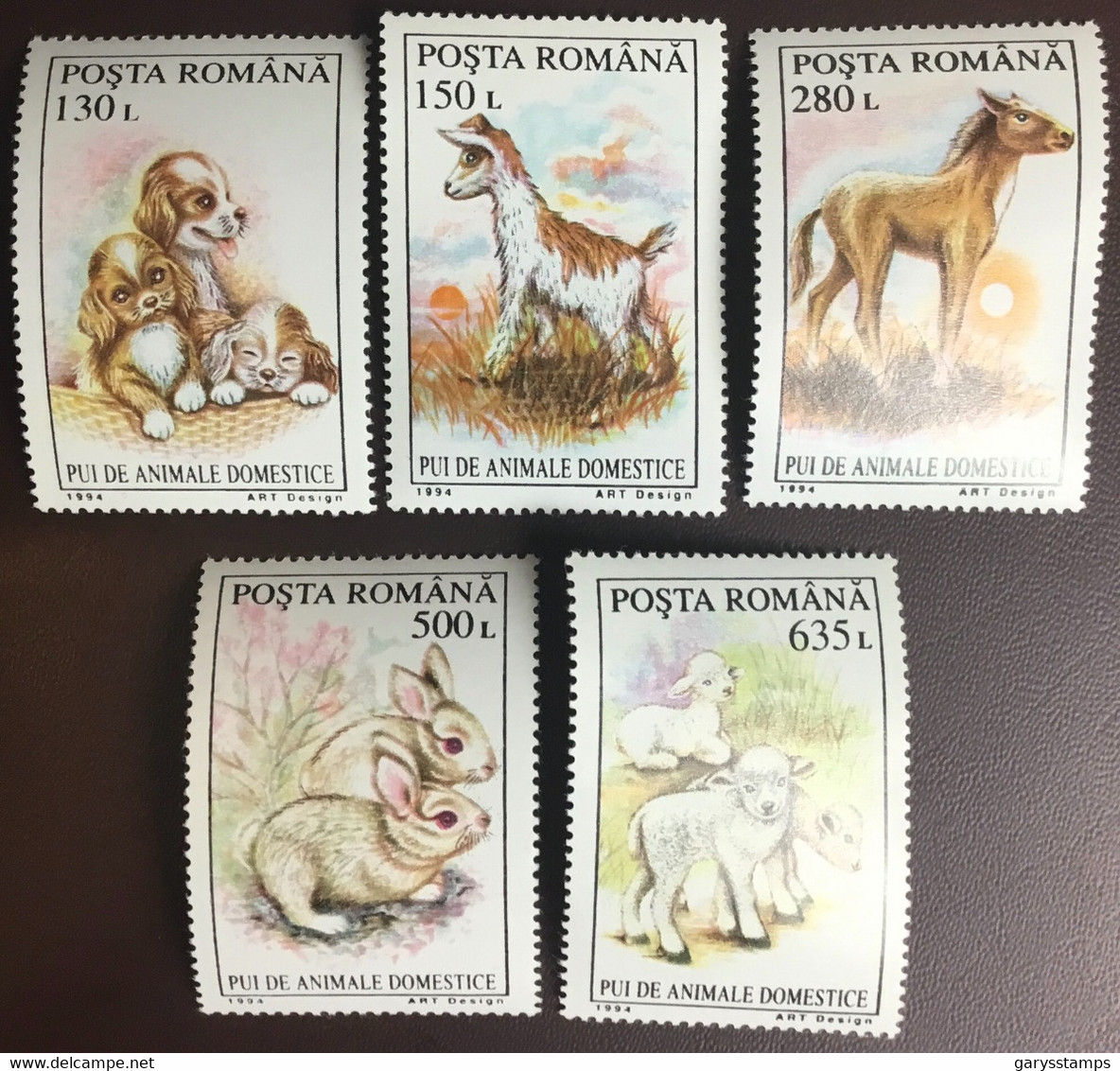 Romania 1994 Young Domestic Animals 5 Values MNH - Farm