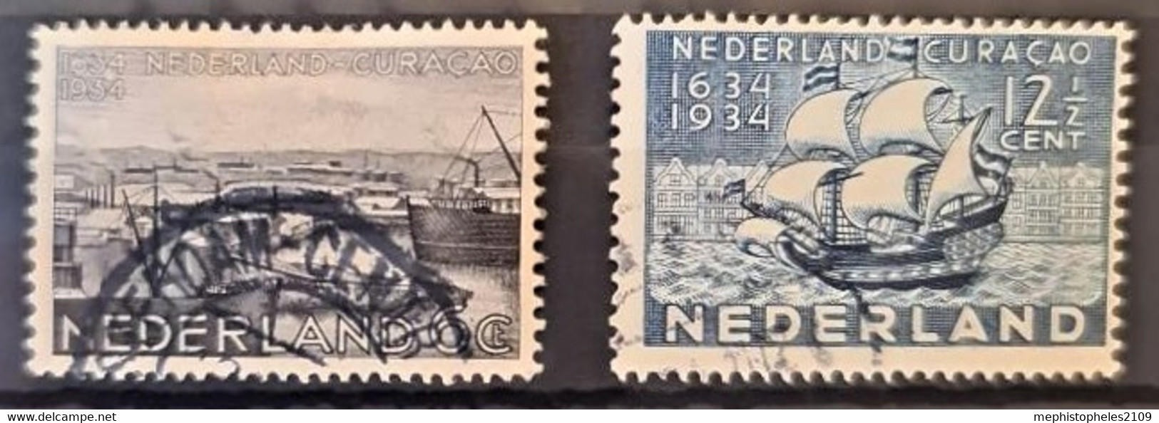 NETHERLANDS 1934 - Canceled - Sc# 202, 203 - Complete Set! - Used Stamps
