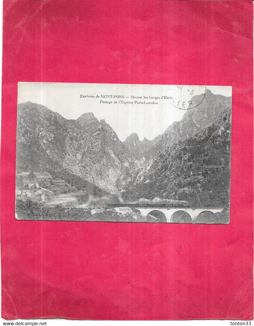 DEPT 34 - Environs De SAINT PONS - Devant Les Gorges D'Héric - Passage De L'Express Paris-Lamalou  - CPA - - Saint-Pons-de-Mauchiens