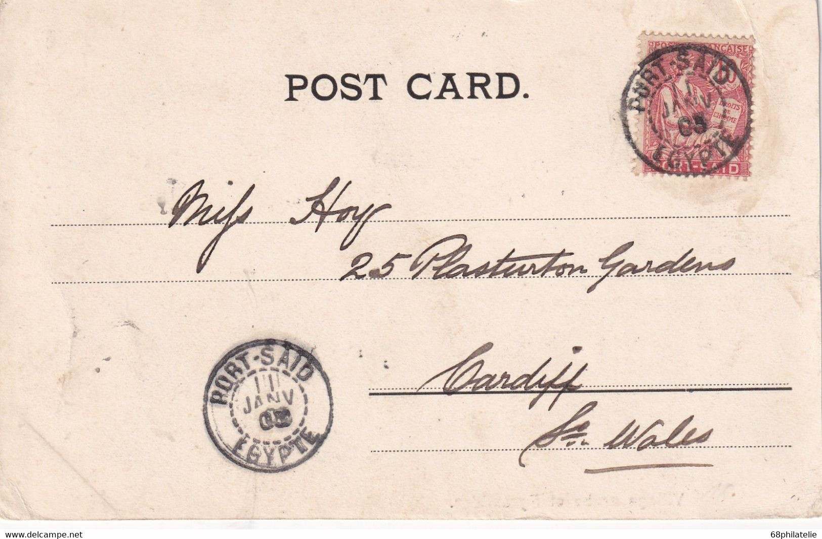PORT SAÏD 1903 CARTE POSTALE - Covers & Documents